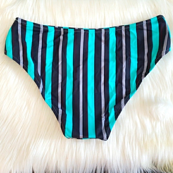 New Highwaisted Stiped Print Bikini Set Swimsuit - Picture 6 of 8